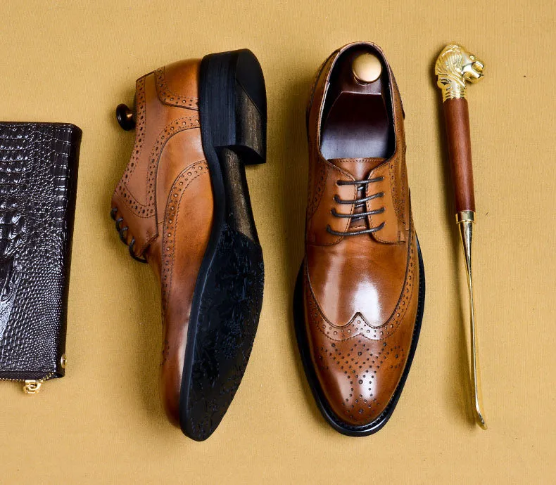 Italian Genuine Leather Handmade Men's Oxford Shoes