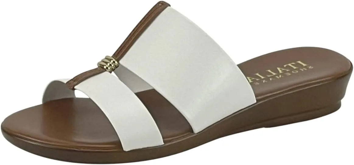 ITALIAN Shoemakers Women's Sofy Wedge Sandal, Comfort Casual Open Toe  Made in Italy, 1.5" Heel