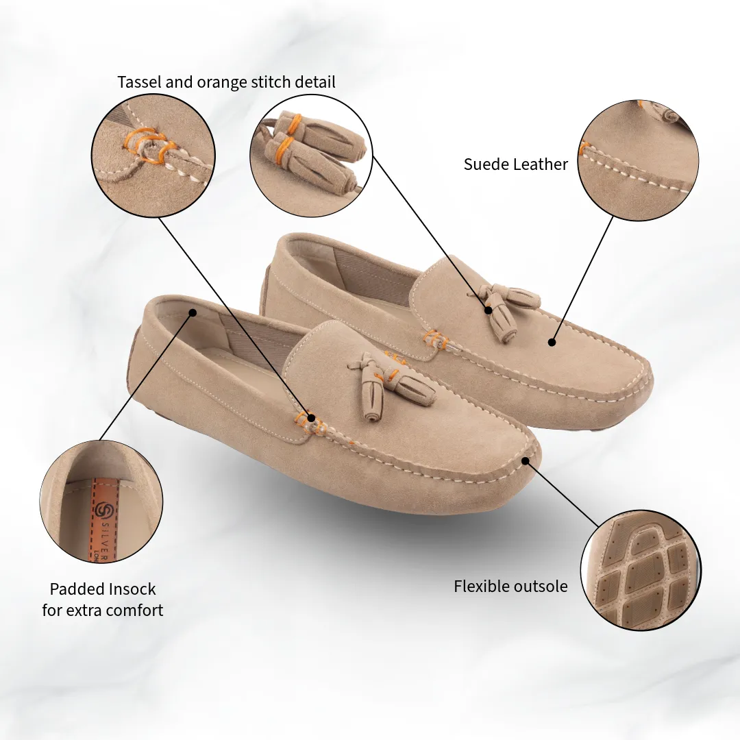 Jackson Suede Leather Driving Loafer - Sand