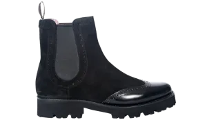 Jessie - Black Suede / Black Polish Wing