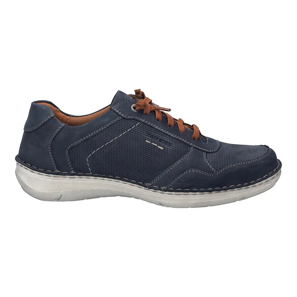 Josef Seibel Men's New Anvers 97 Leather Casual Shoes Indigo Blue