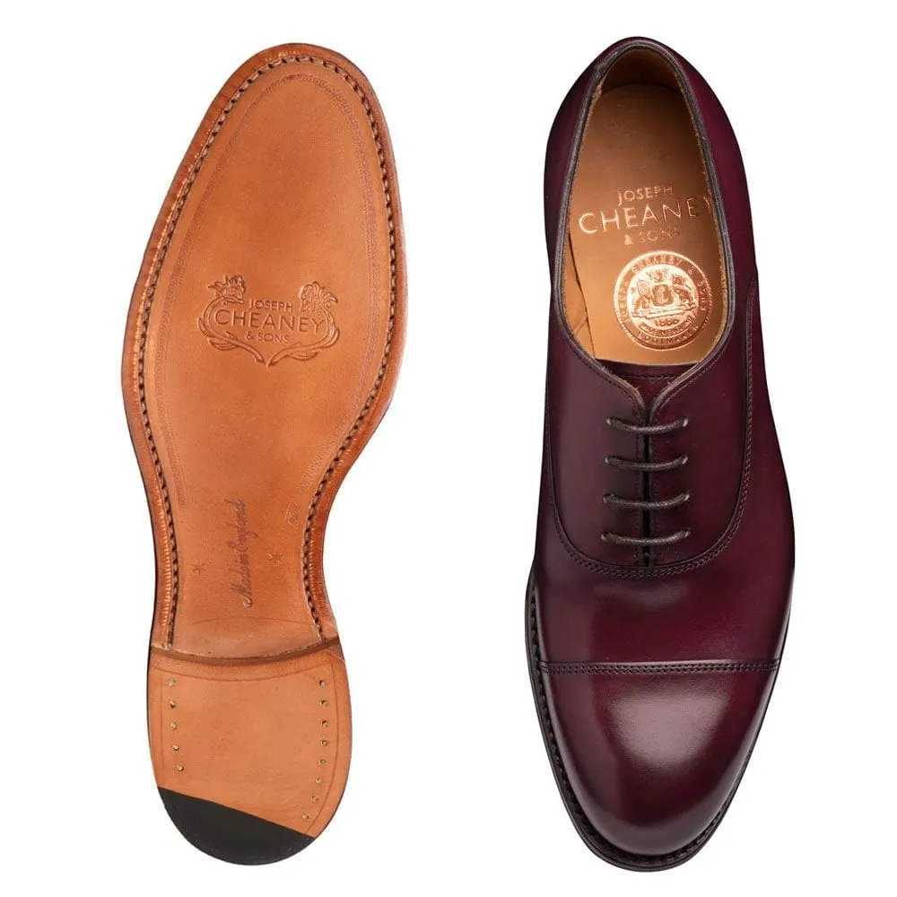 Joseph Cheaney Women's Louise Capped Oxford Shoes Burnished Burgundy
