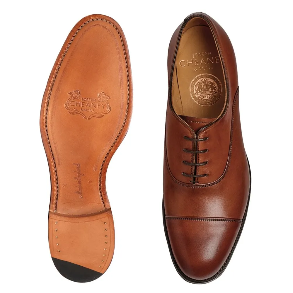 Joseph Cheaney Women's Louise Capped Oxford Shoes Dark Leaf Brown