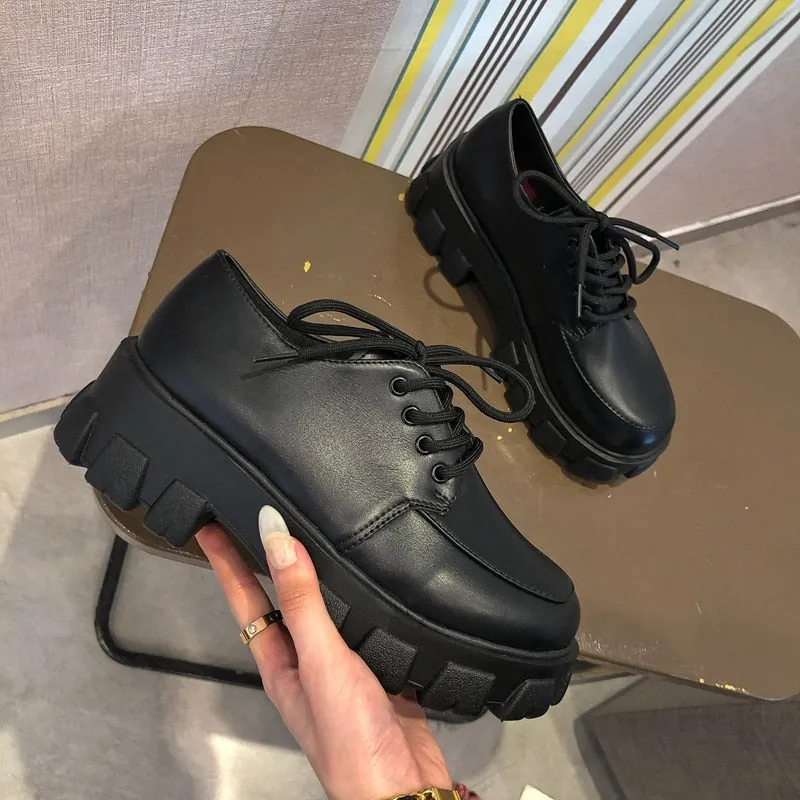 Joskaa Women Chunky Sneakers Hidden Heels Height Increasing Ladies Wedge Shoes High Autumn Platform Women Shoes