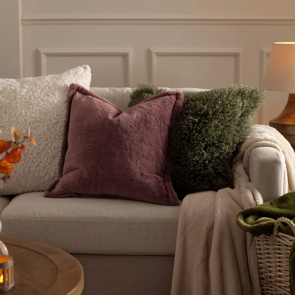 Kallu Faux Fur Cushion Mulberry