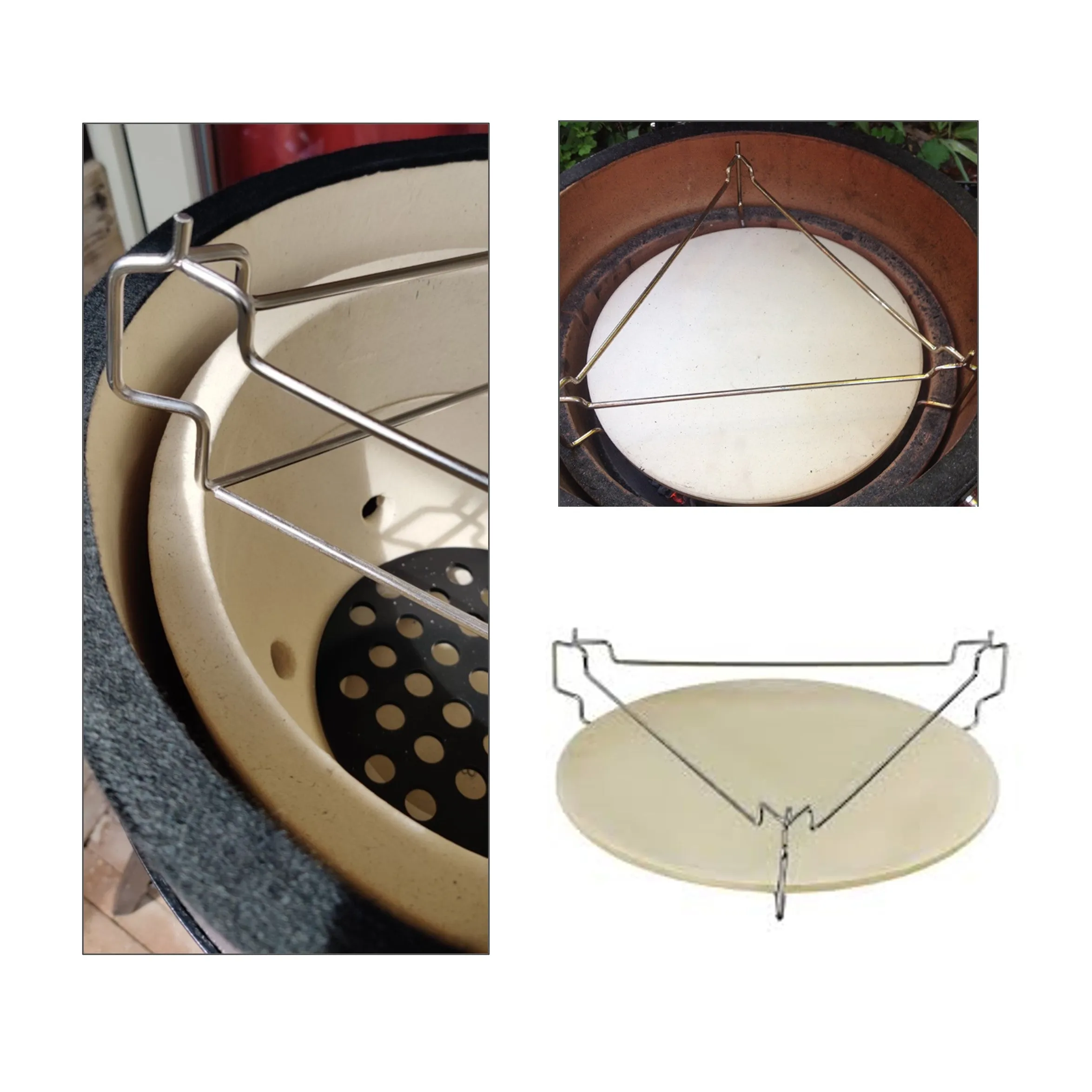 Kamado Versatile Elevator - Lifts Pizza Stone Cooking Surface for Even Baking & More