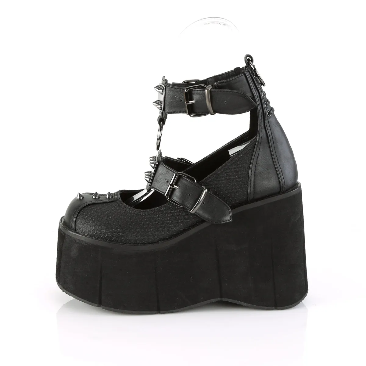 KERA-12 DemoniaCult Black Vegan Leather Sexy Women's Heels & Platform Shoes (Alternative Footwear)