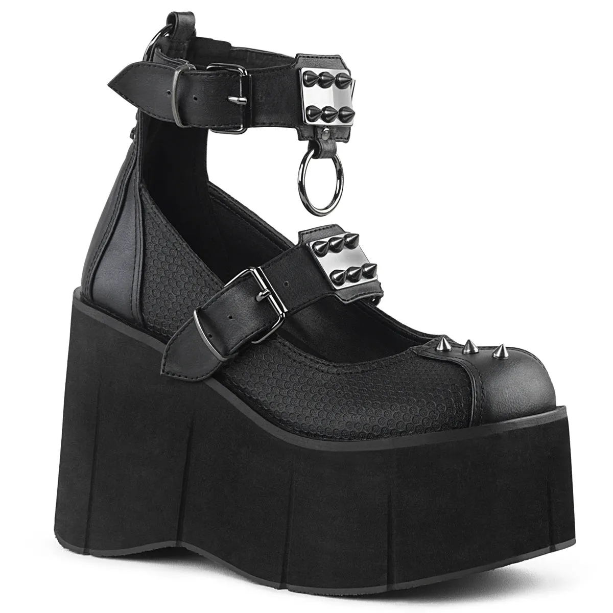 KERA-12 DemoniaCult Black Vegan Leather Sexy Women's Heels & Platform Shoes (Alternative Footwear)