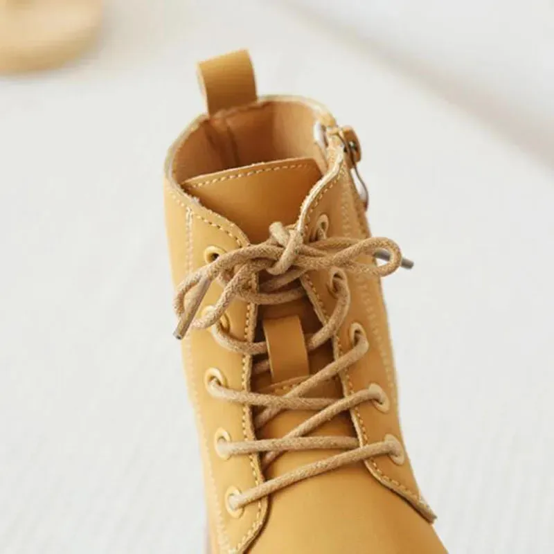 Kids Fashion Leather Shoes Boots