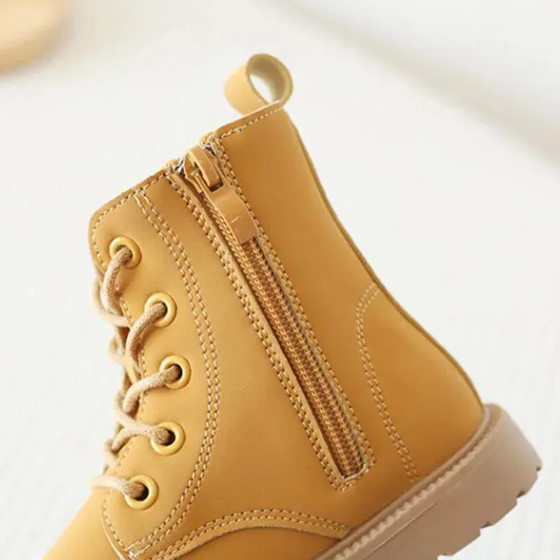 Kids Fashion Leather Shoes Boots