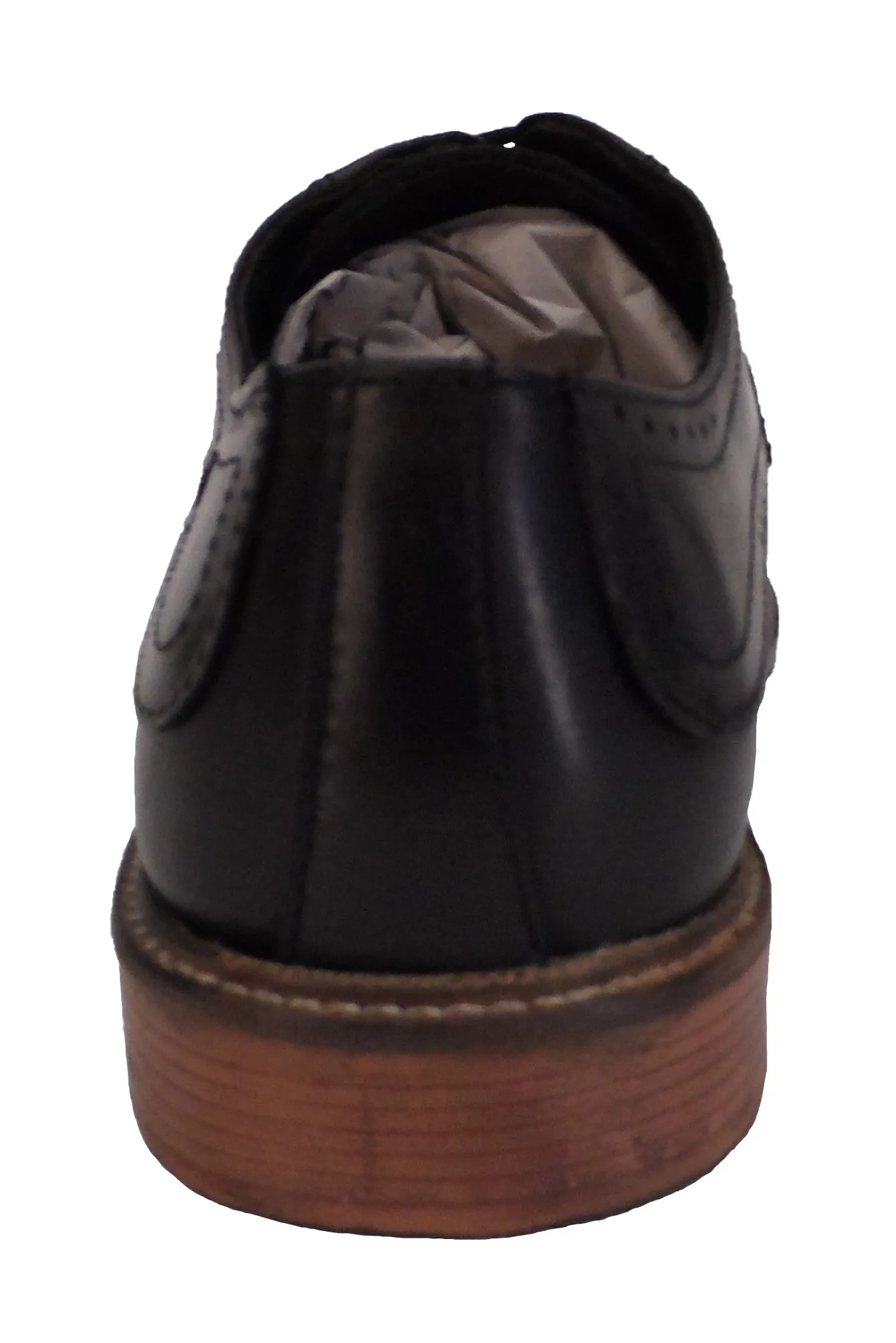 Lambretta Mens Black Leather Brogue Shoes