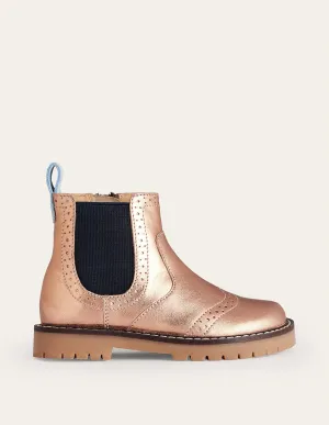 Leather Chelsea Boots-Bronze