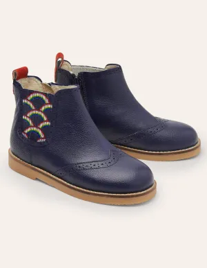 Leather Chelsea Boots-College Navy