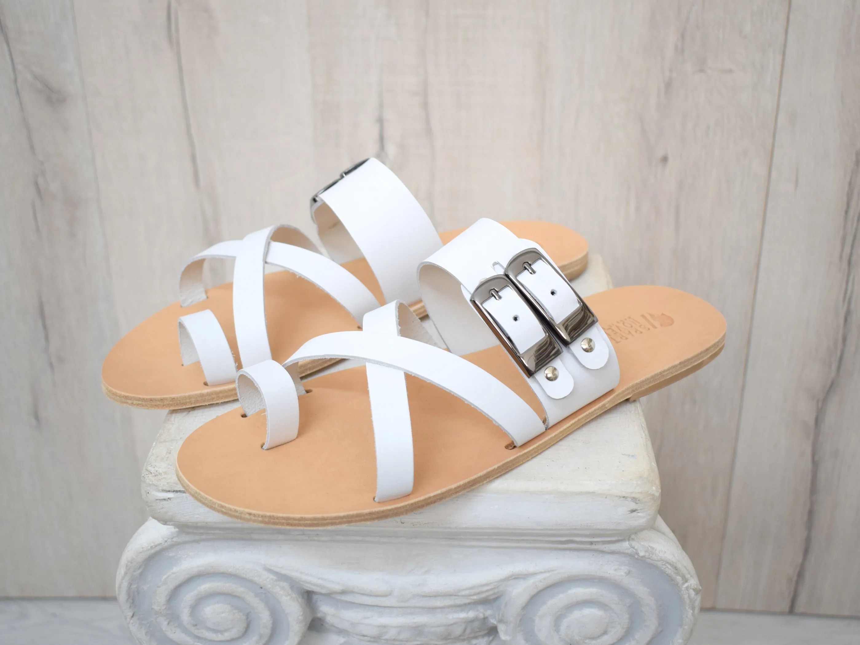 Leather sandals - slipers Men, Thongs BLACK Color, leather sole - insole