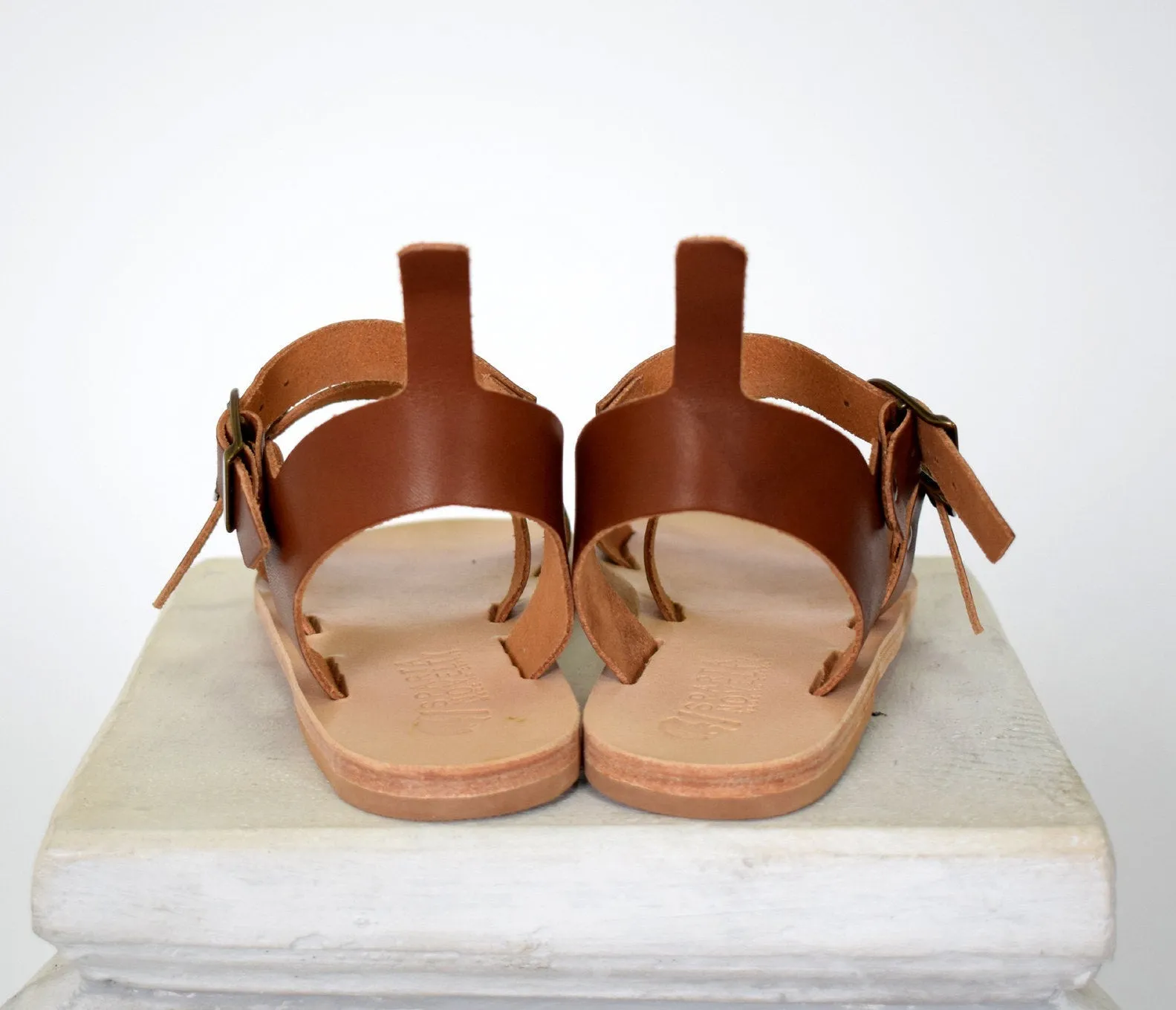 Leather Sandals Women, Handmade in brown color, Sparta sandals.