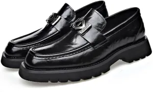 Leather Shoes Classic Men's Leather Dress Shoes Mens Slip On Dress Shoes Luxury Genuine Leather Men's Classic Lace-up Formal Oxfords(7.5)