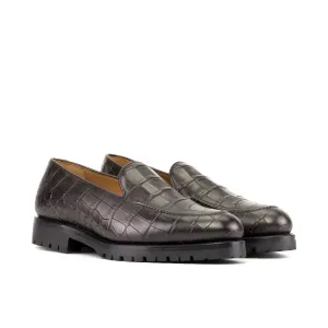 Loafer in Dark Brown Croco