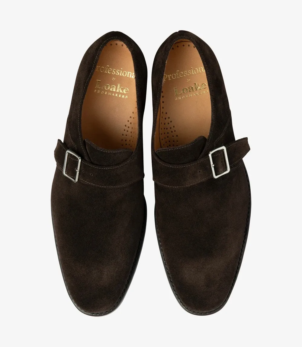 LOAKE 357 BROWN SUEDE OXFORD TOE CAP RUBBER SOLE G-WIDE