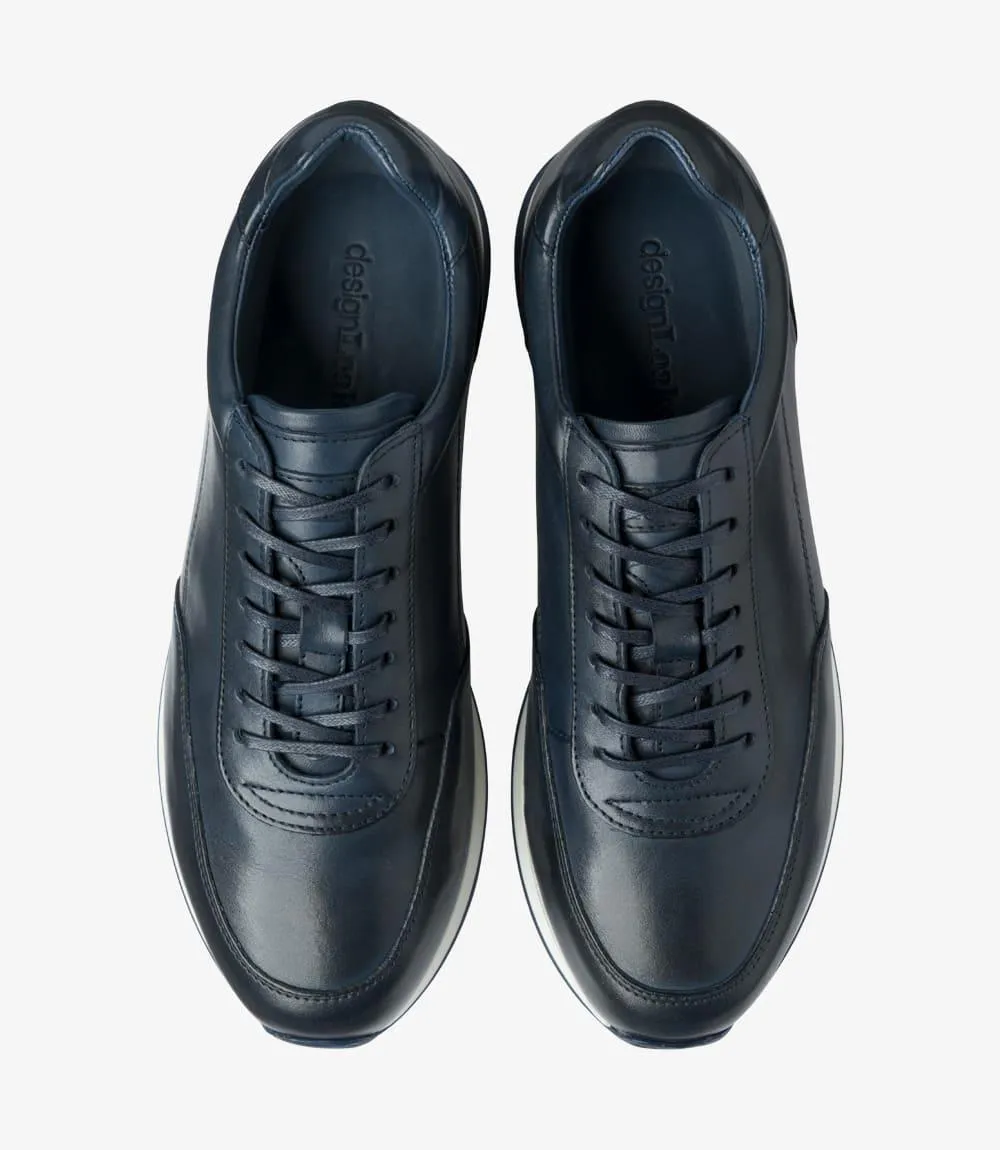 LOAKE BANNISTER-DIS NAVY OXFORD SNEAKER TRAINER SOLE F-MEDIUM
