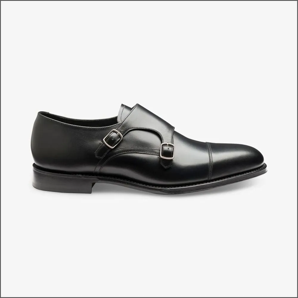 Loake Cannon Black Leather Buckle Monk Shoe Size 8.5 & 9 Only/