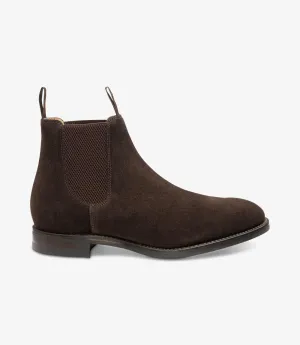 LOAKE CHATSWORTH DARK BROWN SUEDE CHELSEA BOOT RUBBER SOLE G-WIDE