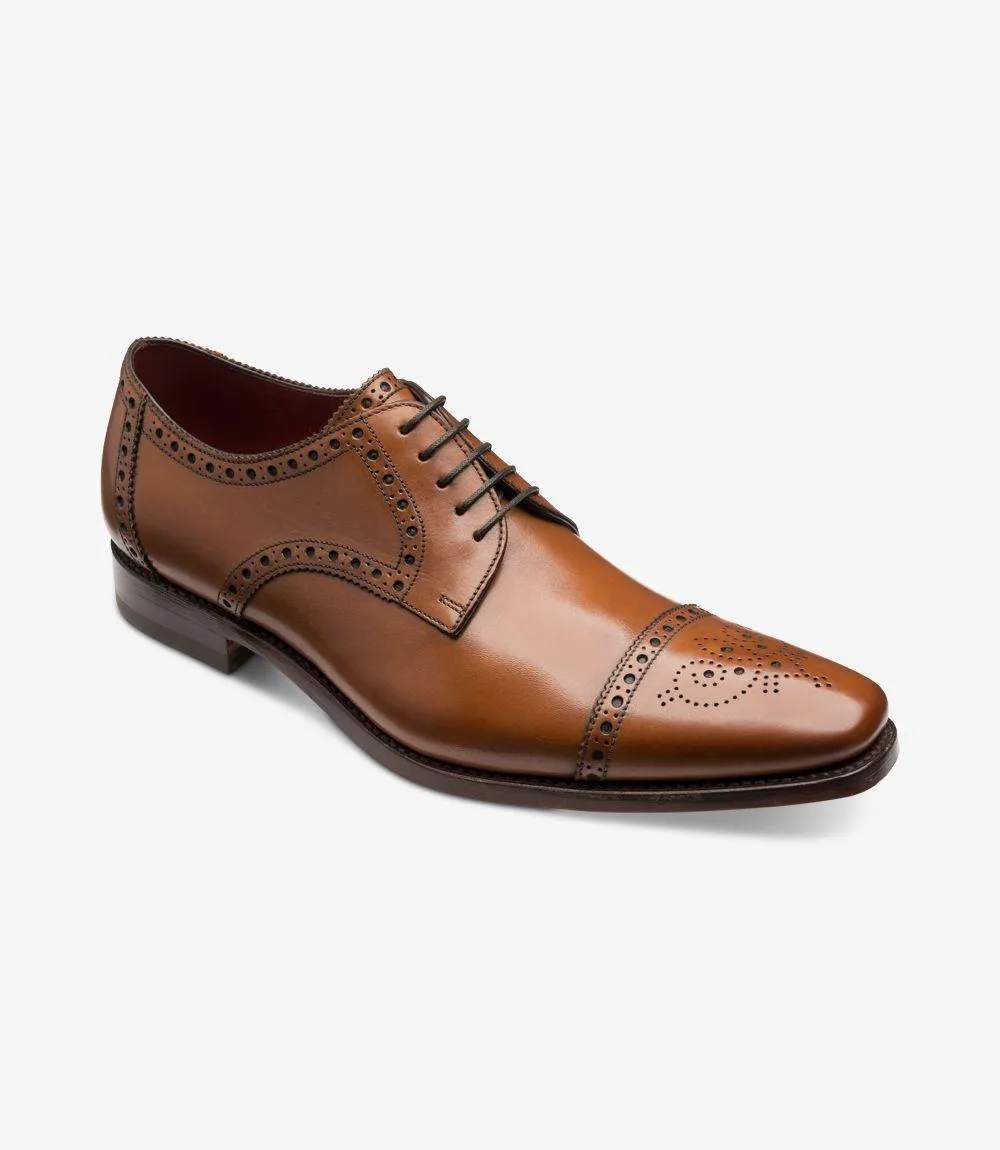 LOAKE FOLEY CEDAR DERBY SEMI BROGUE LEATHER SOLE F-MEDIUM