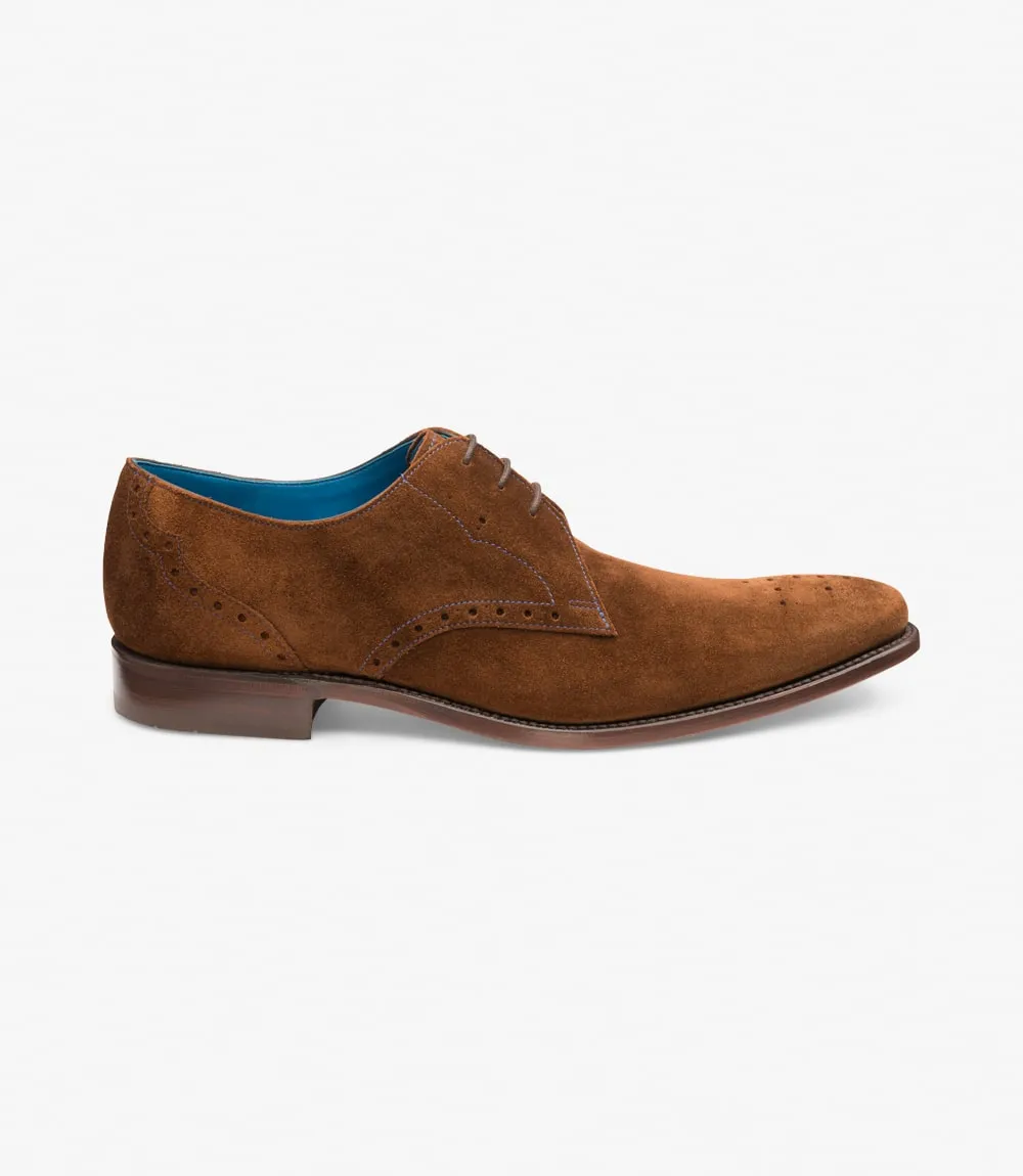 Loake Men's Hannibal Leather Derby Shoes Polo Brown Suede