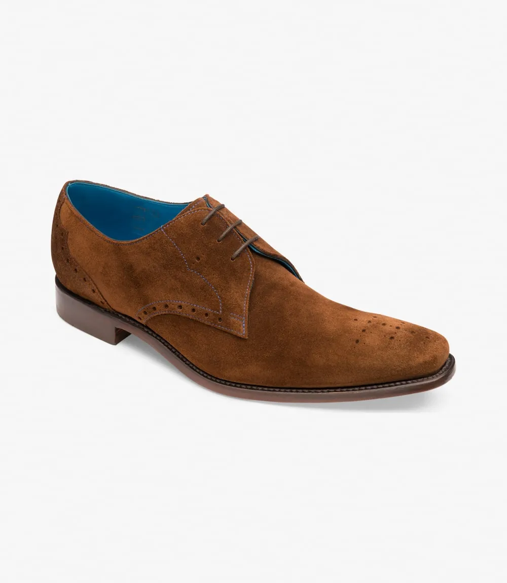 Loake Men's Hannibal Leather Derby Shoes Polo Brown Suede