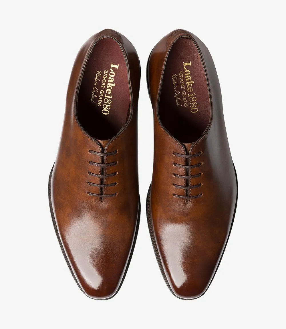LOAKE PARLIAMENT BROWN OXFORD WHOLECUT LEATHER SOLE F-MEDIUM