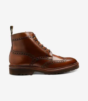 LOAKE PEGASUS CEDAR DERBY FULL-BROGUE BOOTS RUBBER SOLE G-WIDE
