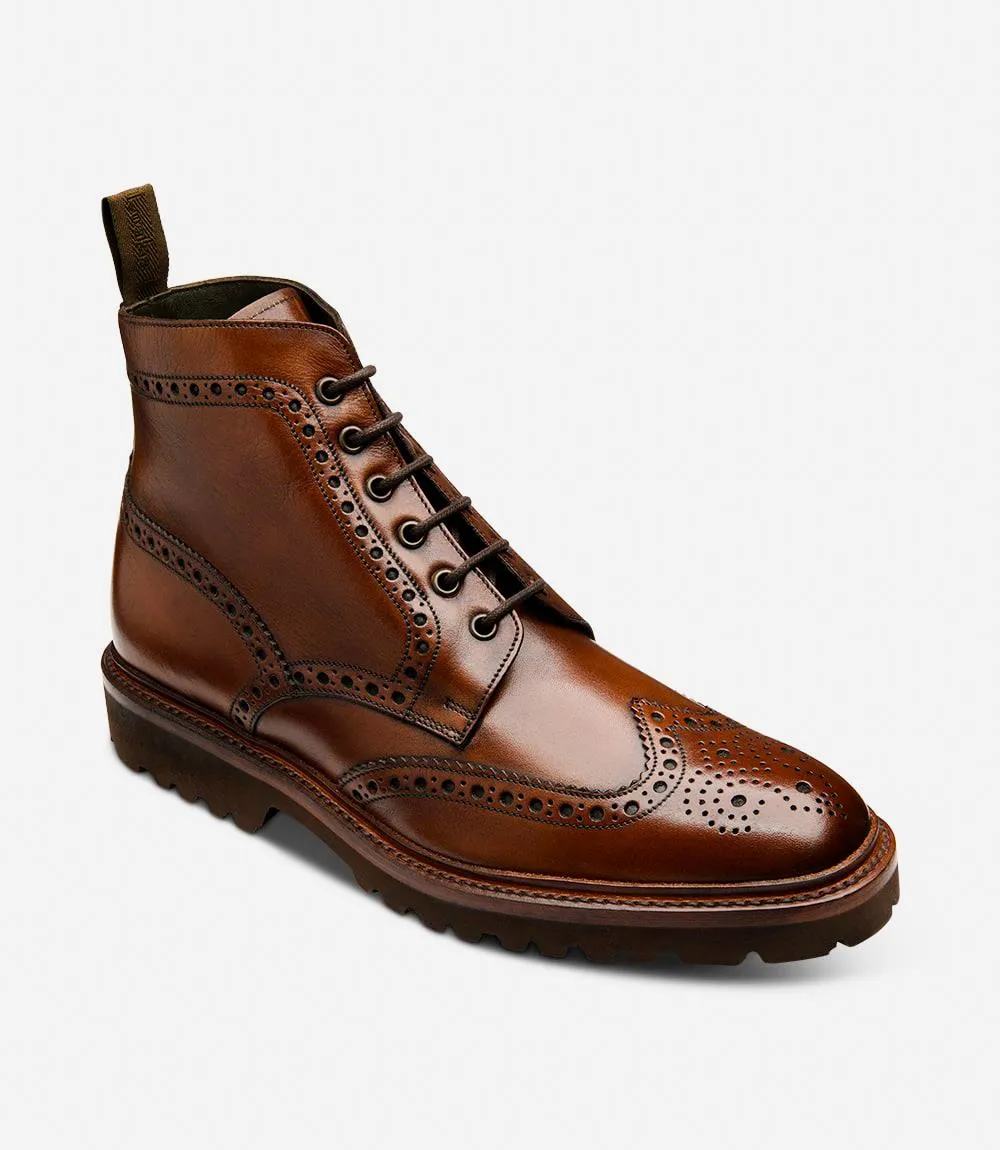 LOAKE PEGASUS CEDAR DERBY FULL-BROGUE BOOTS RUBBER SOLE G-WIDE