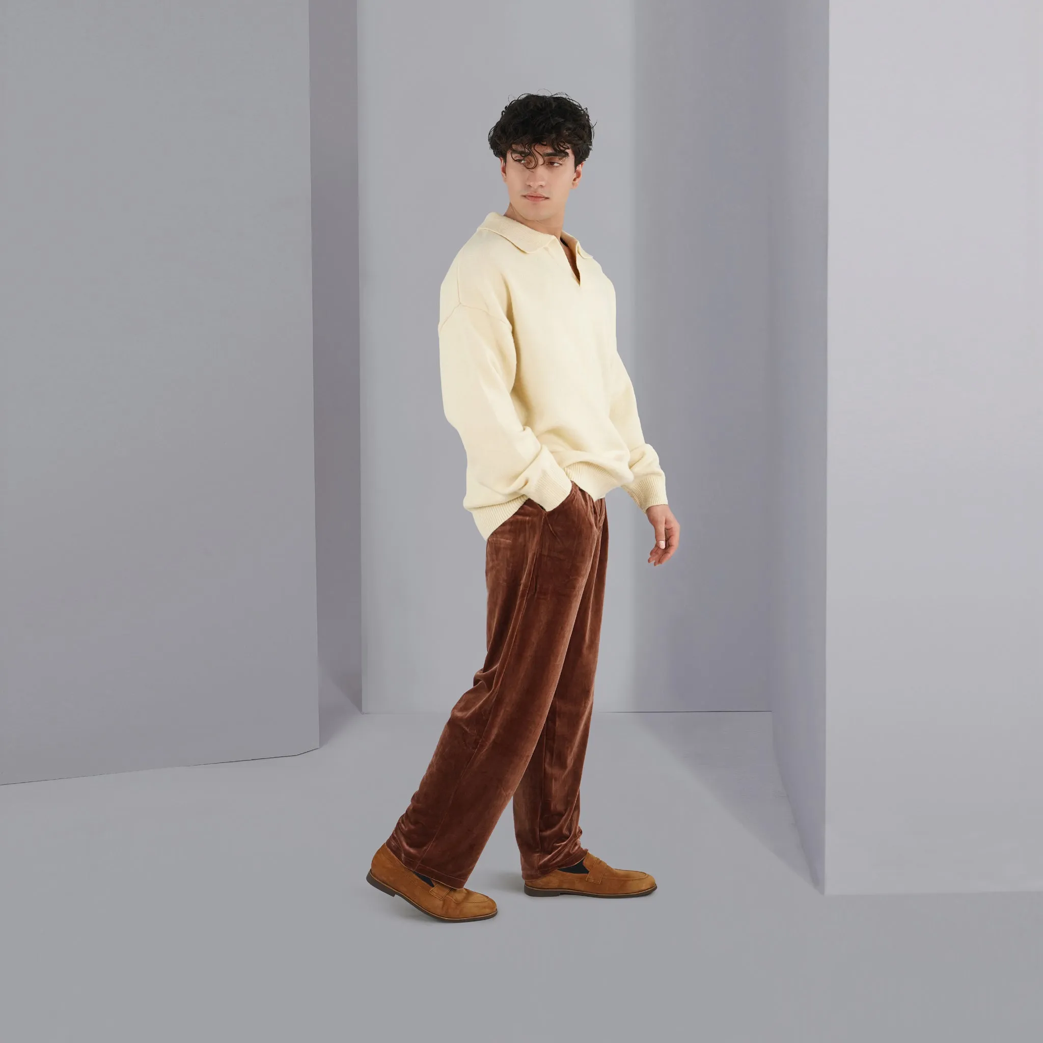 Lodzy - Men's Camel Kid Suede Loafer