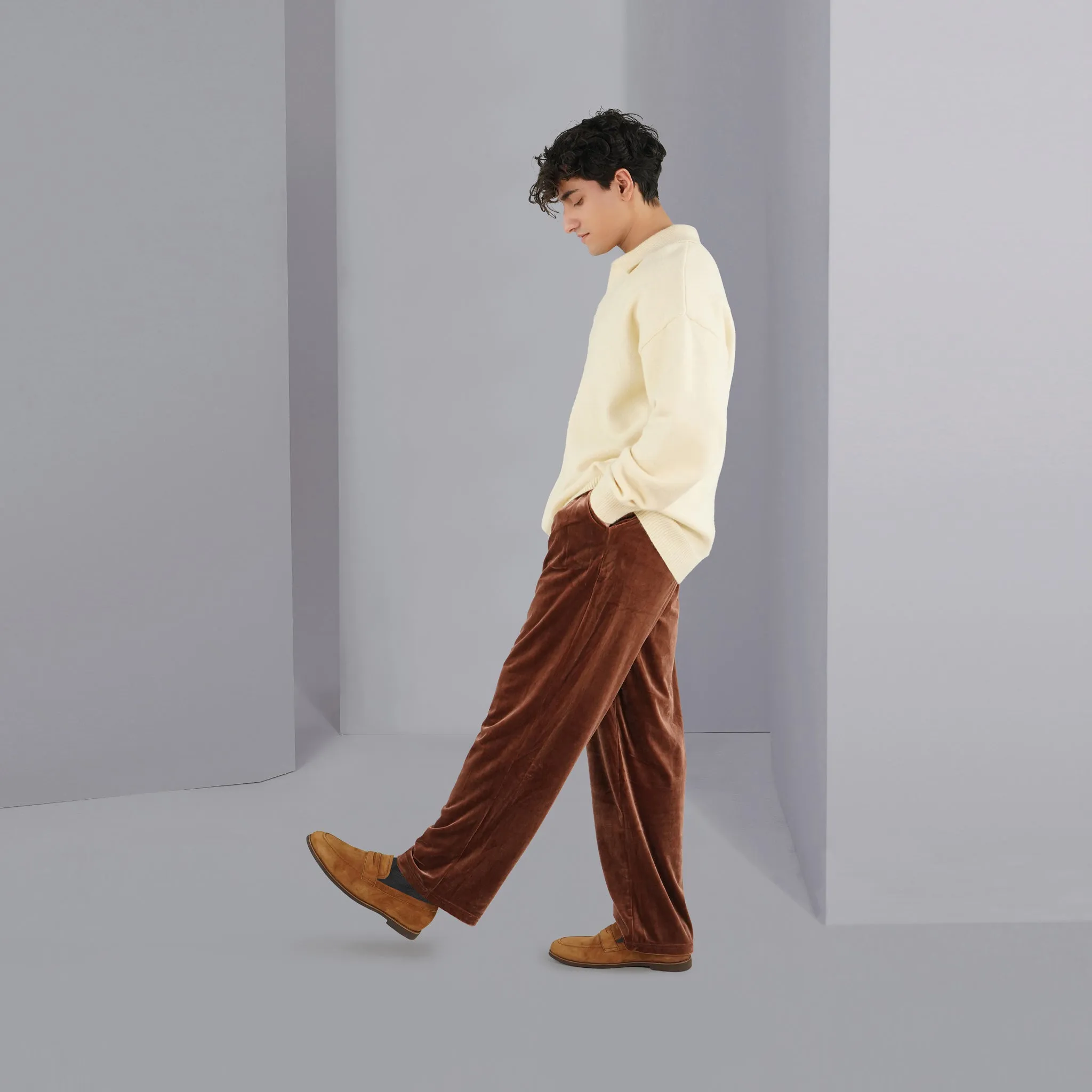 Lodzy - Men's Camel Kid Suede Loafer