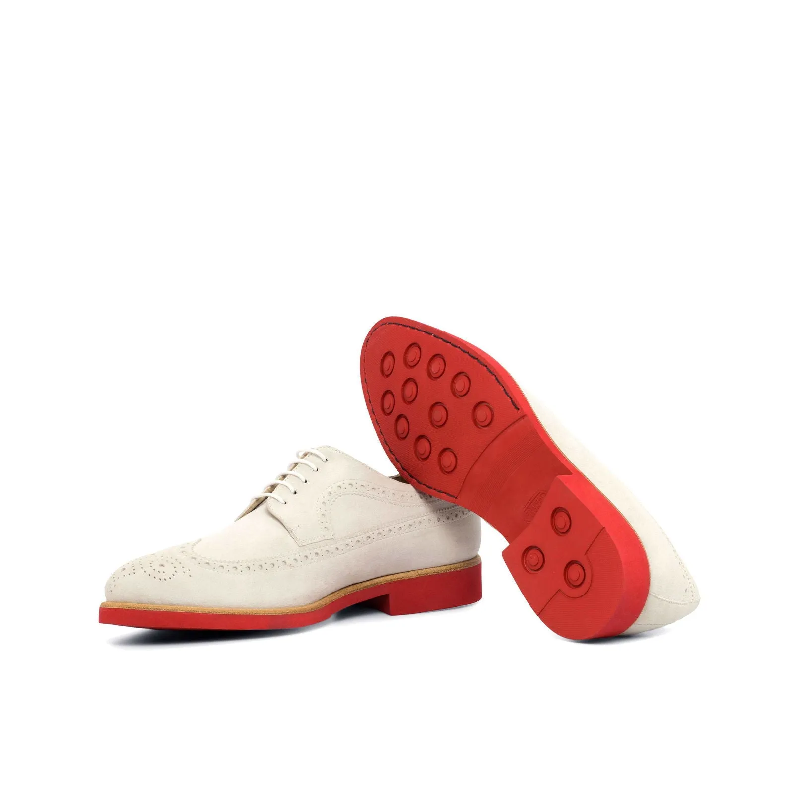 Longwing Blucher-Kid Suede, White-Wholesale
