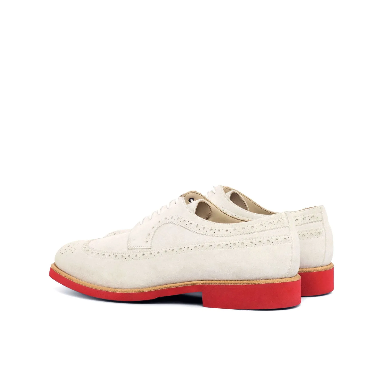 Longwing Blucher-Kid Suede, White-Wholesale