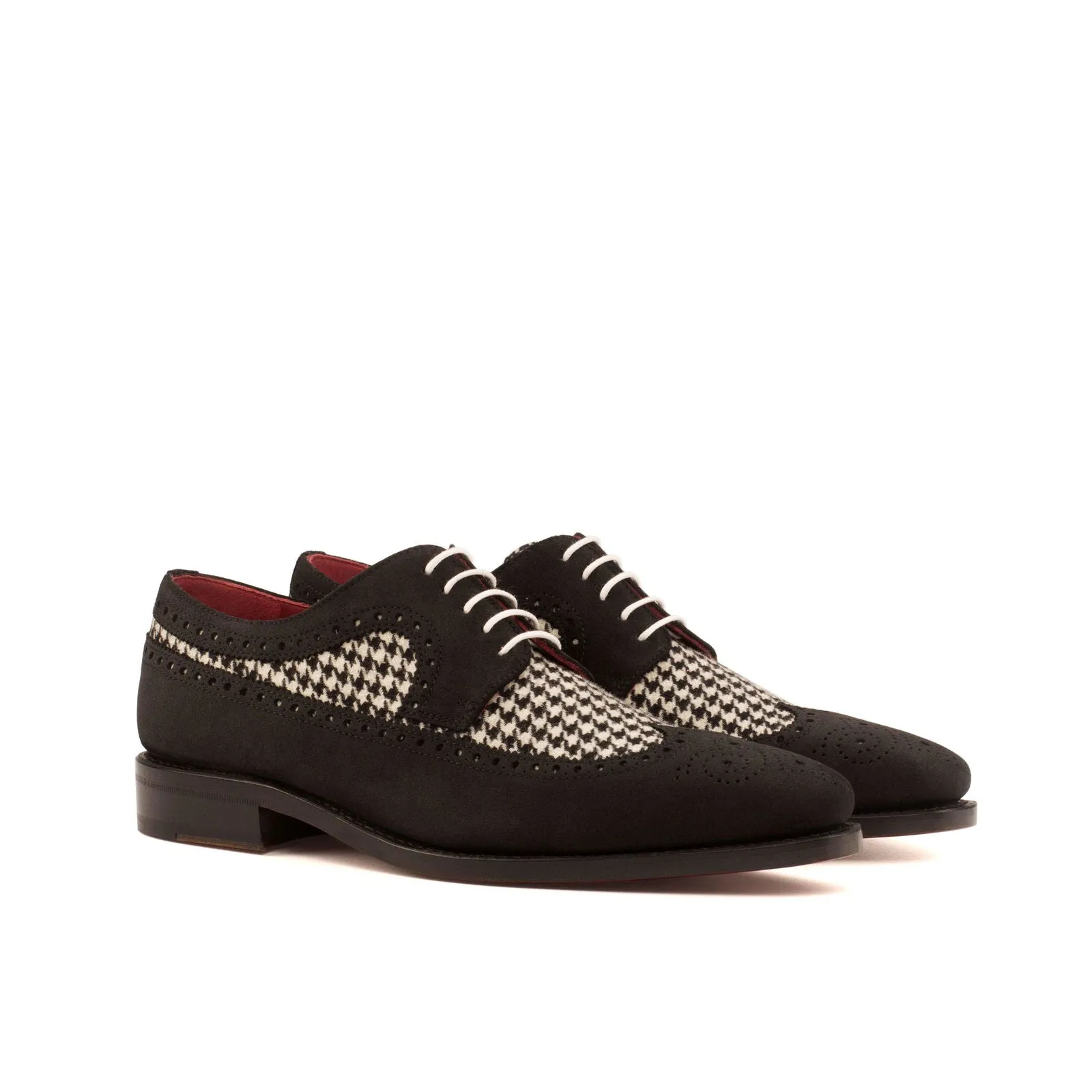 Longwing Blucher-Lux Suede, Sartorial, Black-Wholesale