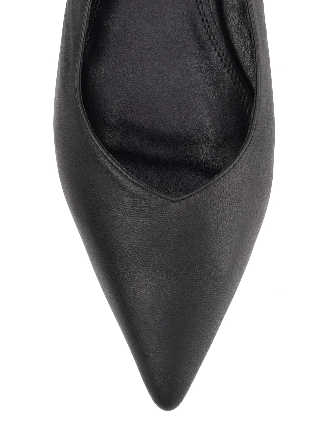 Lorie Slingback Flats - Black Leather