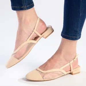 Madison Bluma 2 Low Block Heel Slingback Sandal - Nude