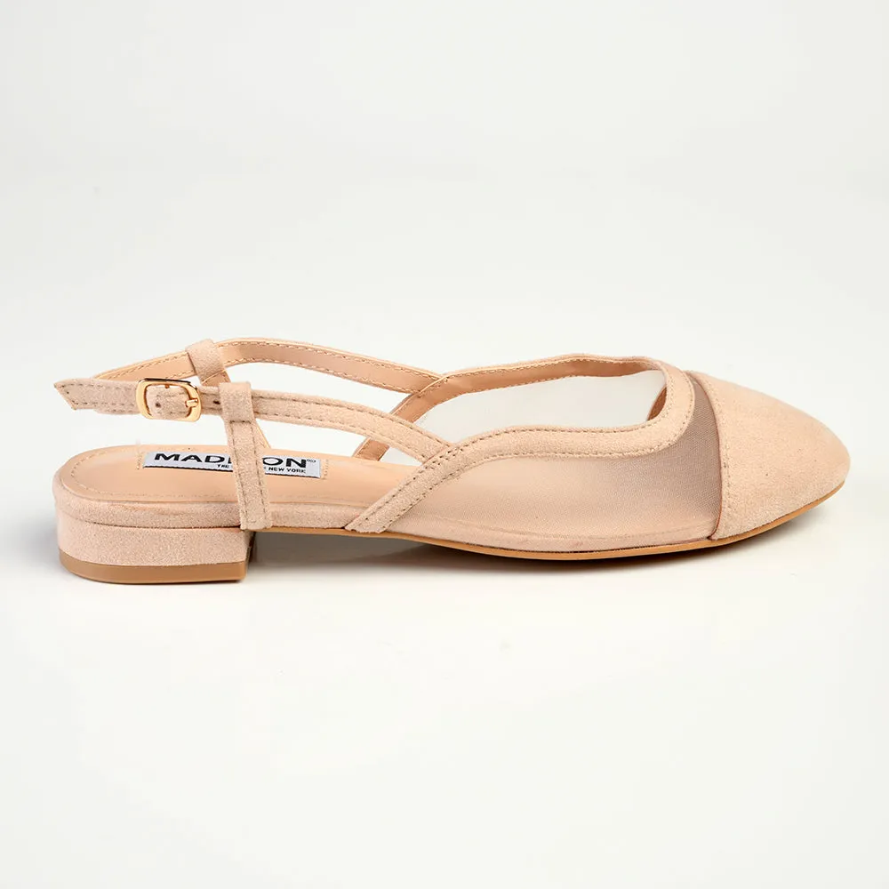 Madison Bluma 2 Low Block Heel Slingback Sandal - Nude