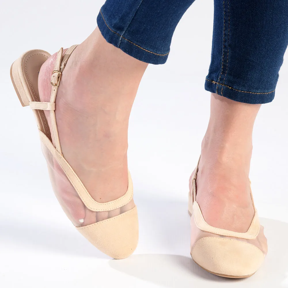 Madison Bluma 2 Low Block Heel Slingback Sandal - Nude