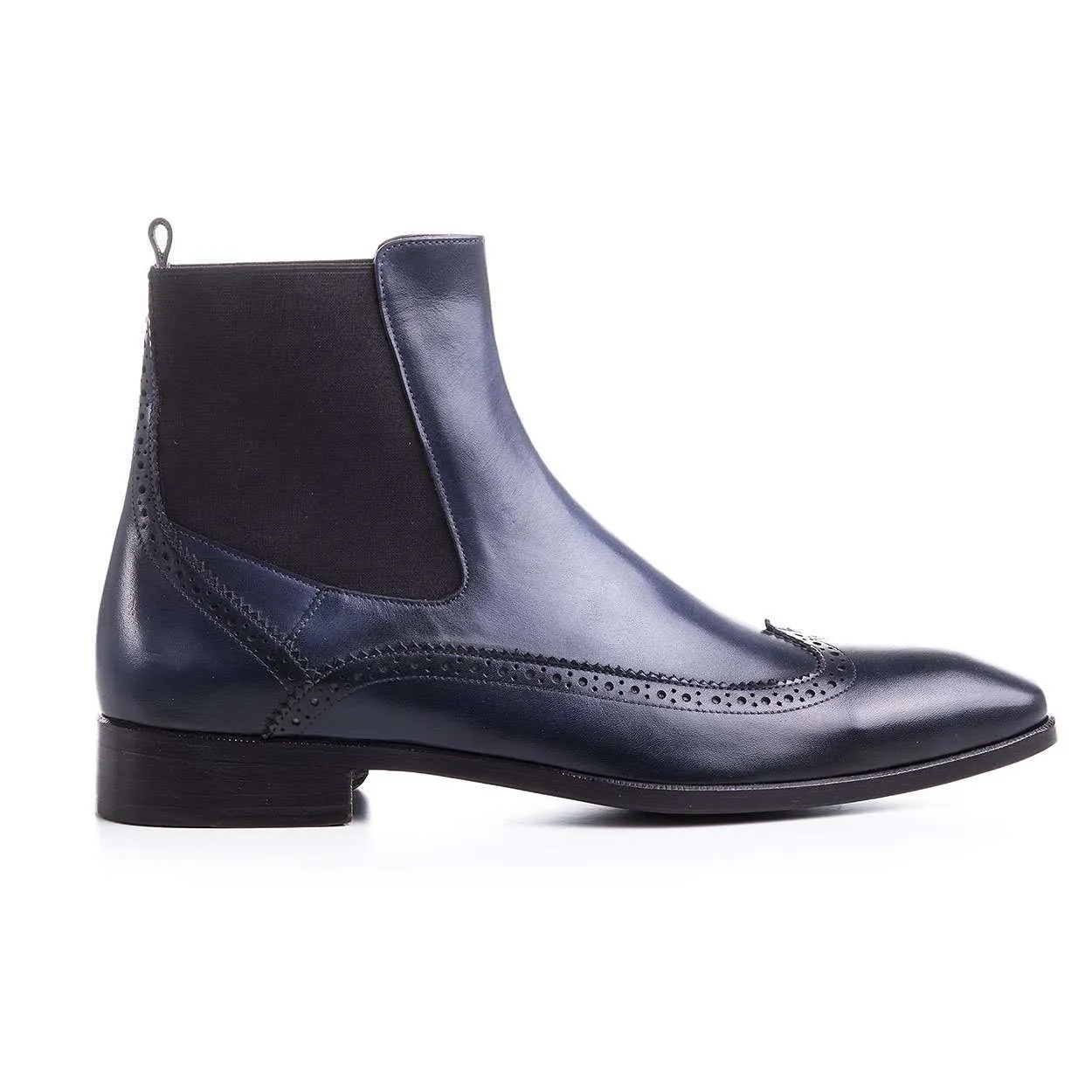 Maglieriapelle Men's Designer Shoes Blue Navy Tepekoy Leather Boots (MGS1068)