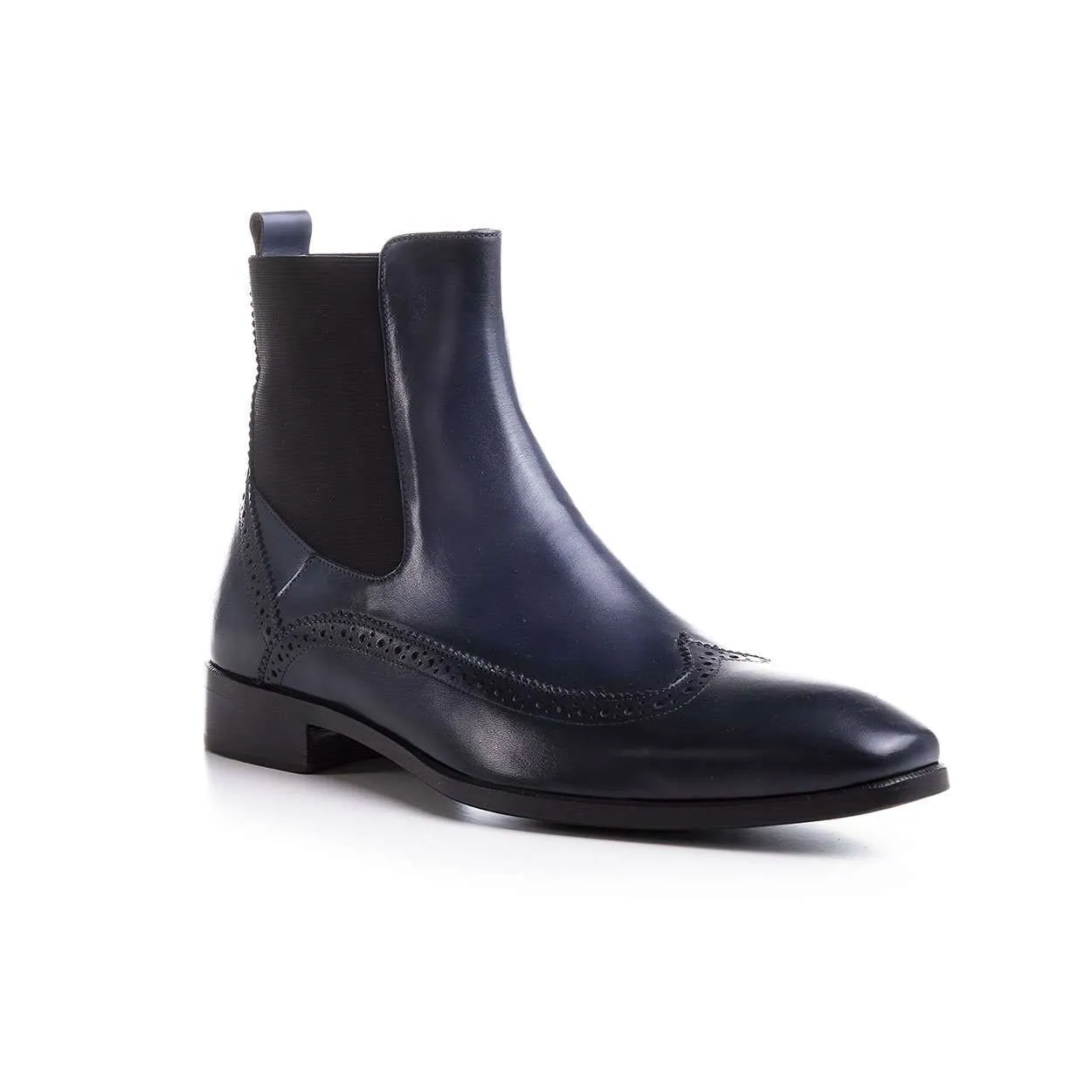 Maglieriapelle Men's Designer Shoes Blue Navy Tepekoy Leather Boots (MGS1068)