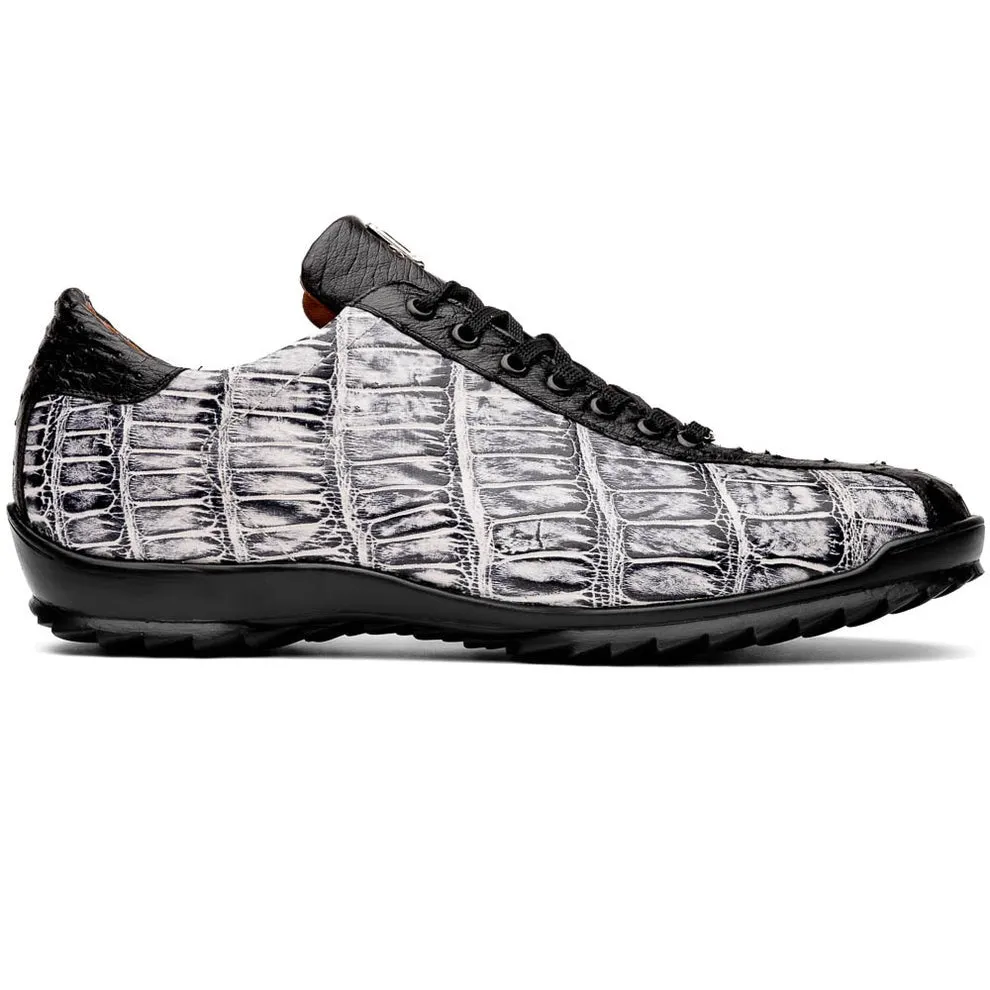 Marco Di Milano Saulo Men's Shoes Green & Cognac Exotic Ostrich / Alligator Casual Sneakers (MDM1045)