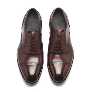 Marcus Quarter Brogue - Bordeaux | Hand-Welted Patina