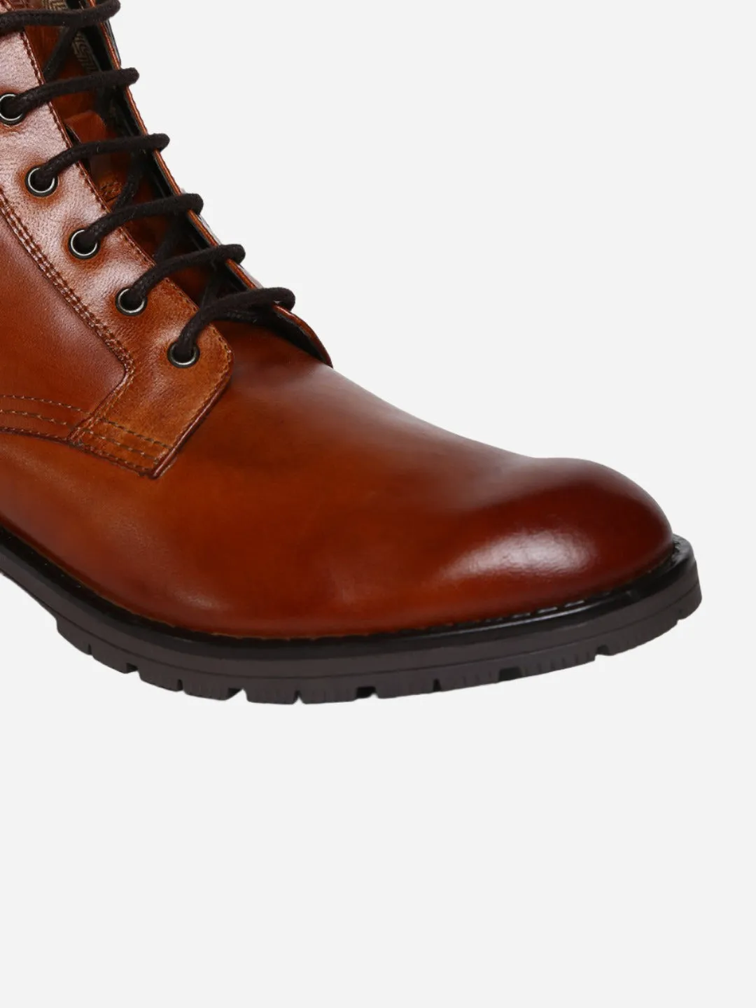 Masabih Genuine Leather Tan Ankle Zipper Boots for Men