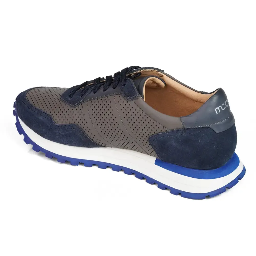 Mccoy Enzo Leather Men's Joggers Blue and Grey