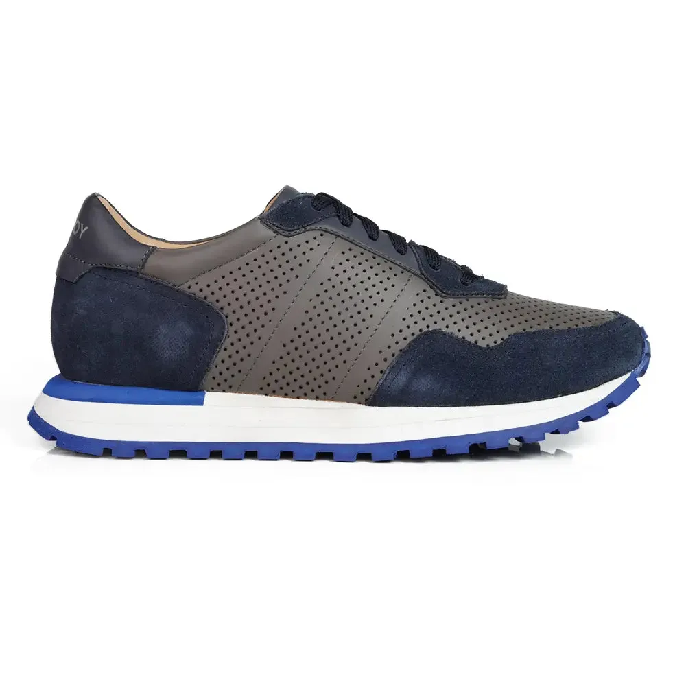 Mccoy Enzo Leather Men's Joggers Blue and Grey