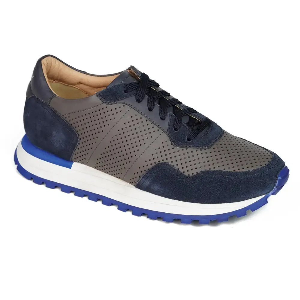 Mccoy Enzo Leather Men's Joggers Blue and Grey