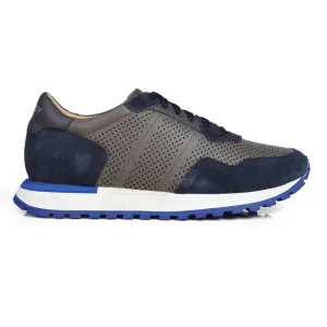 Mccoy Enzo Leather Men's Joggers Blue and Grey