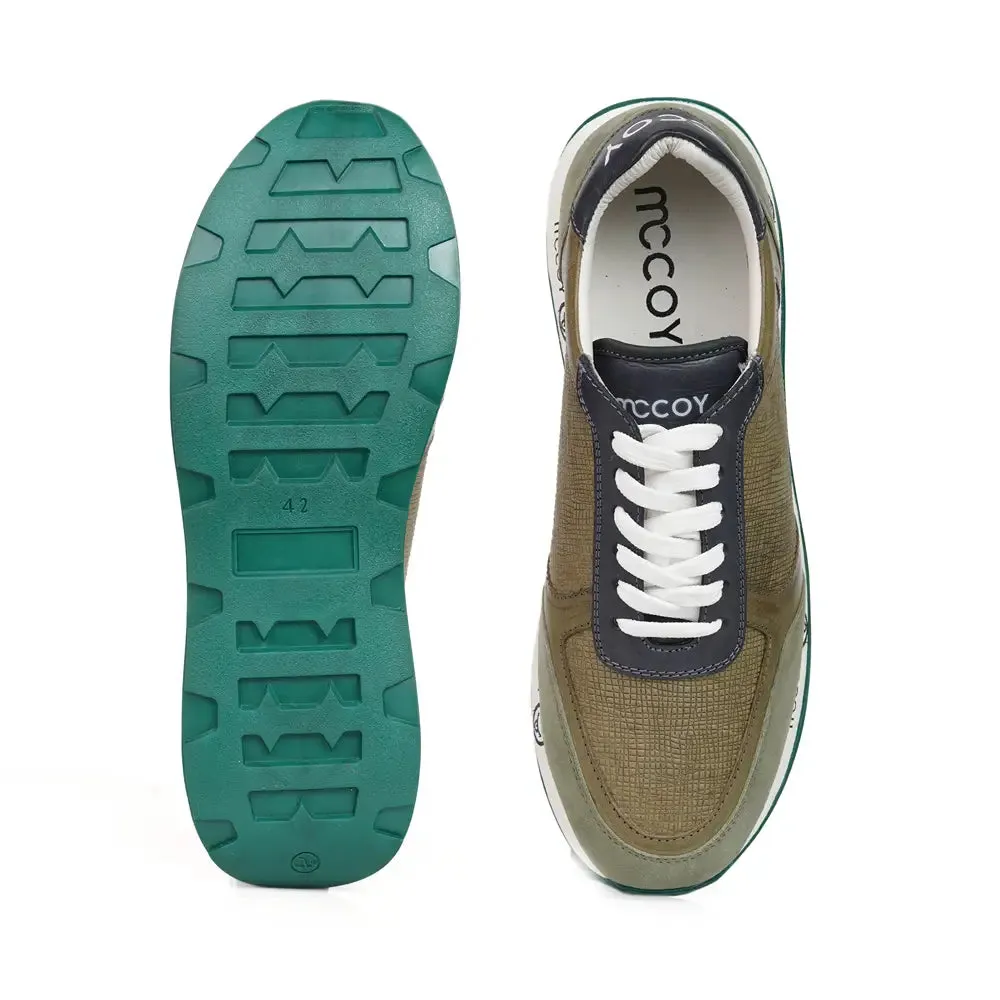Mccoy Mason suede leather Men's Joggers Green and Blue